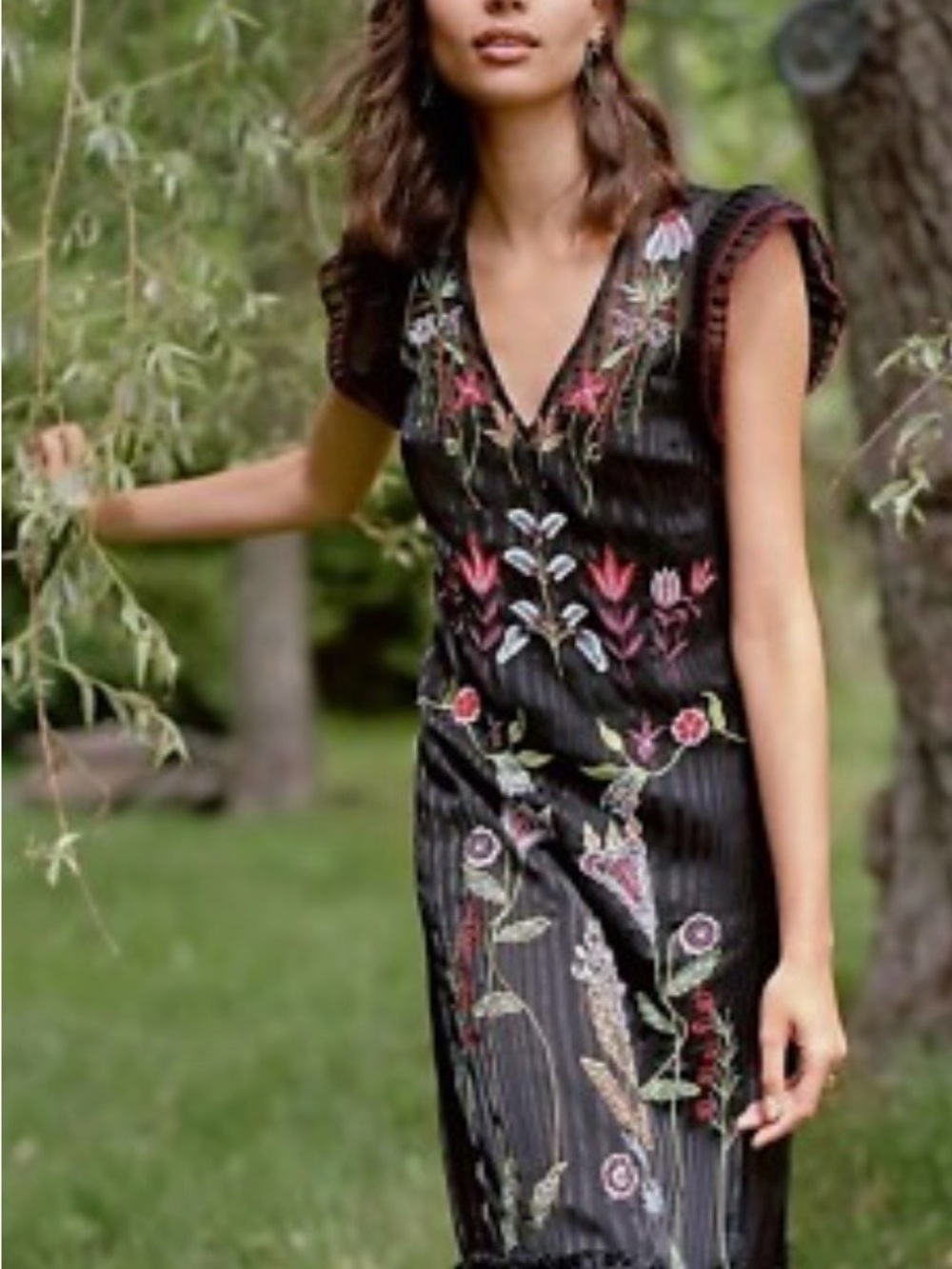 Anthropologie, Not So Serious, size 16 beaded Corsica dress
